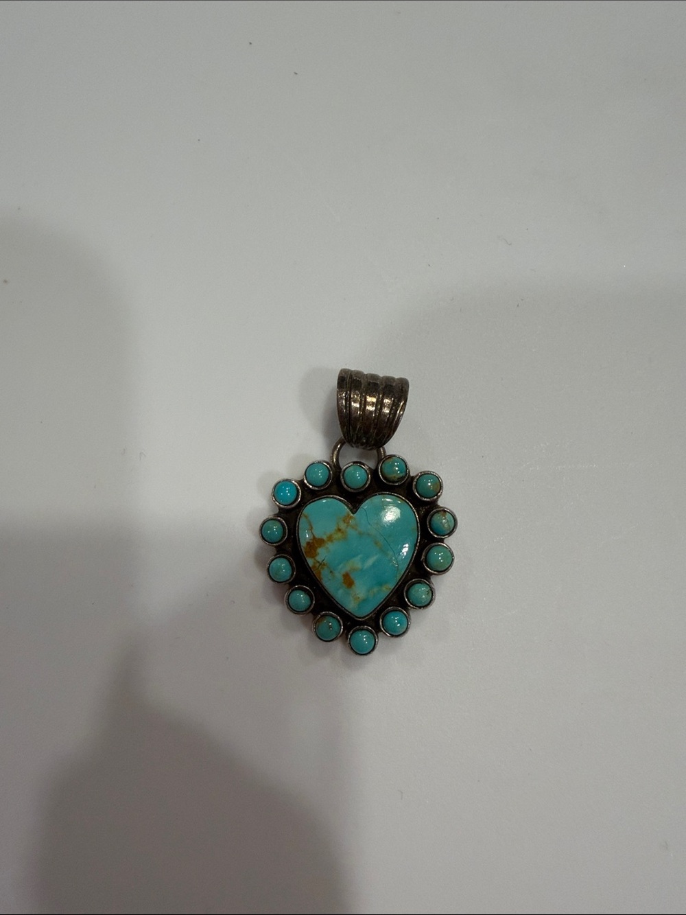 Genuine sterling silver - Blue Turquoise Heart